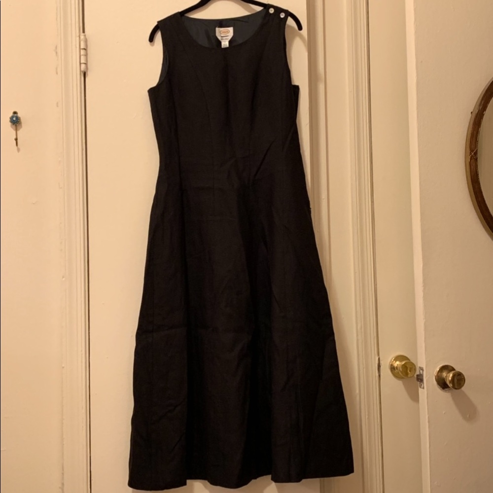 Talbots Irish Linen midi dress size 8 BLACK